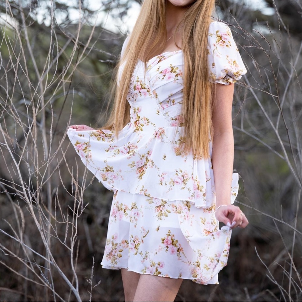 Floral Puff Sleeve Dress